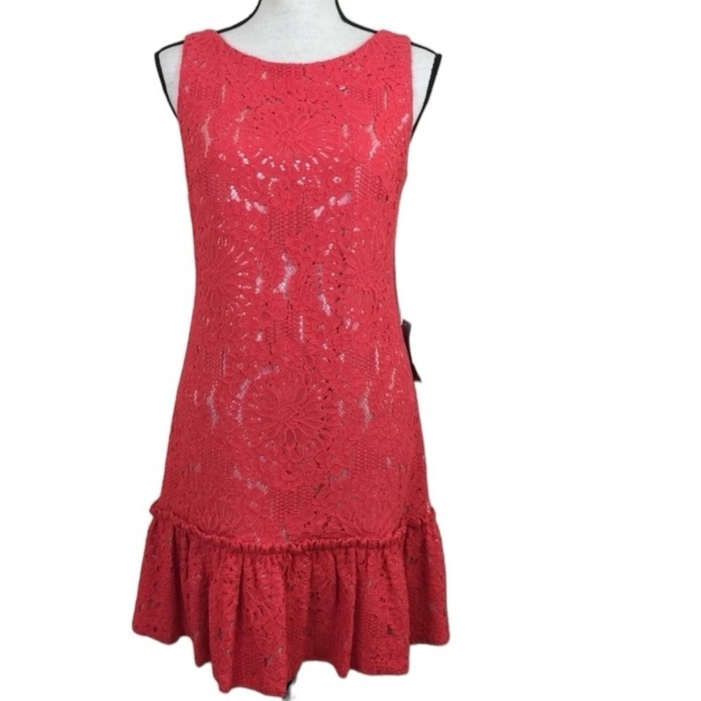 Eliza J Floral Lace Dress. Pink. Sz 8P.